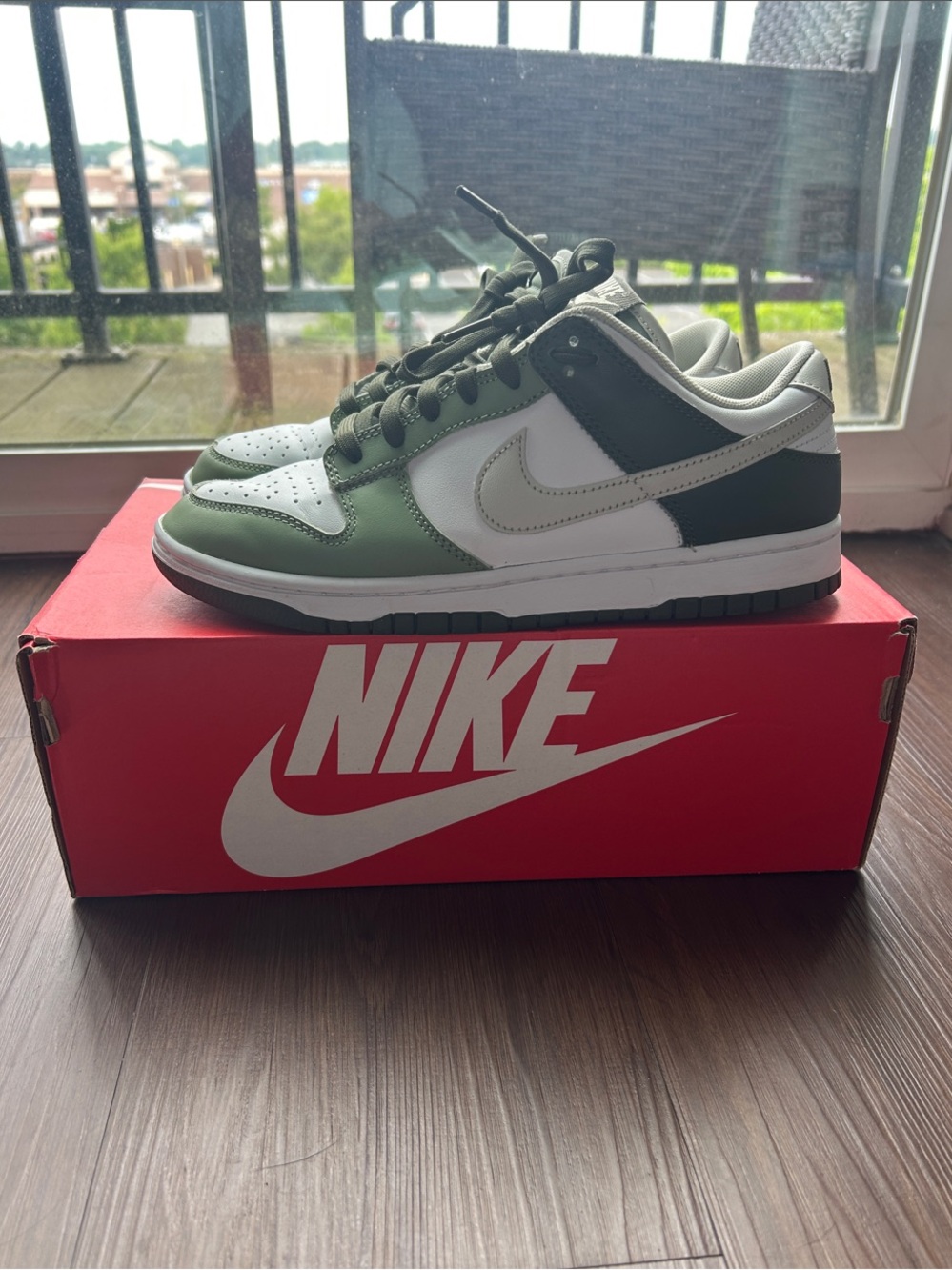 Nike Dunk Low Men’s Sneakers - White & Olive Green